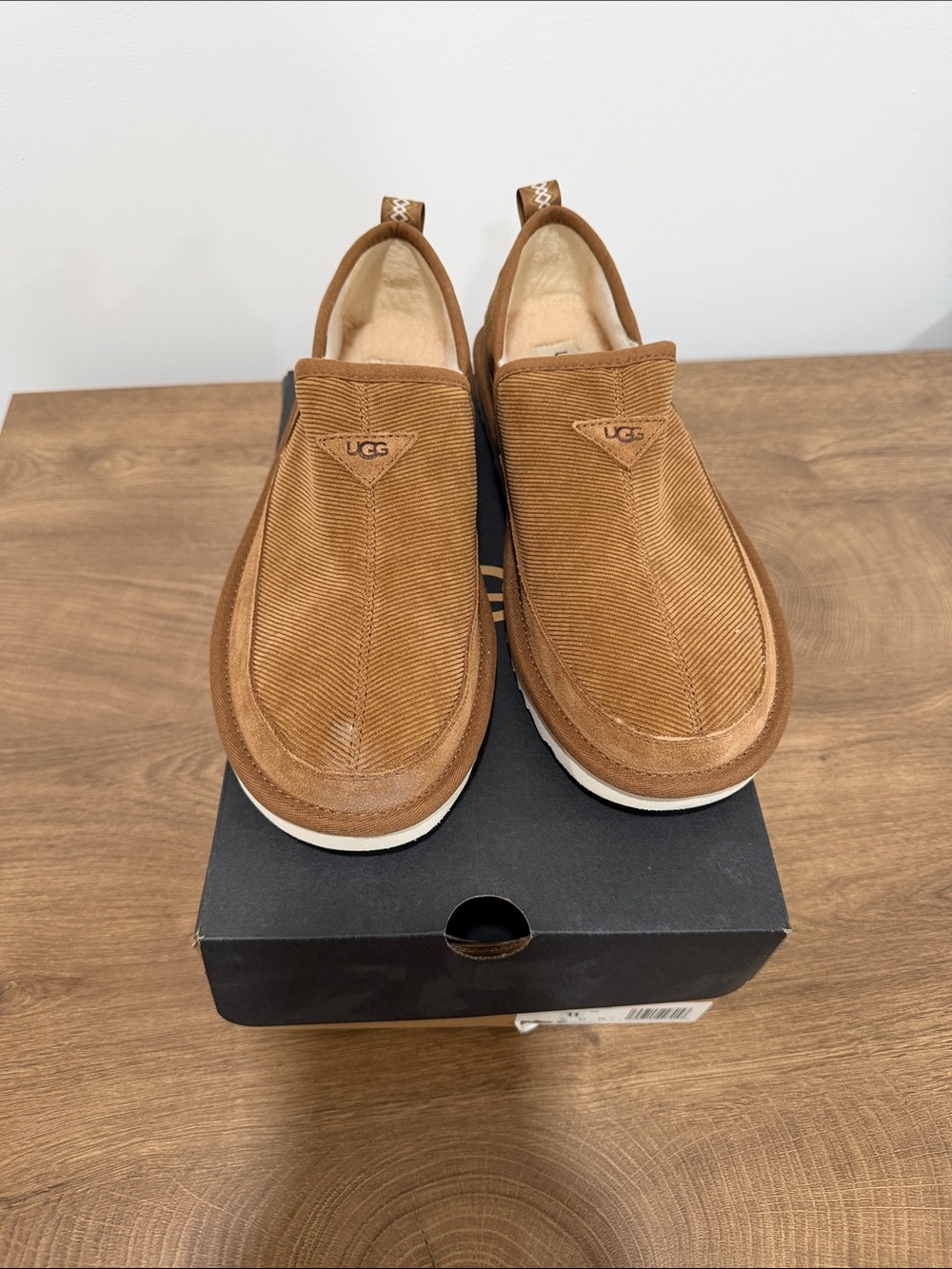 UGG Men's Corduroy Slip-On Loafers in Chestnut Brown